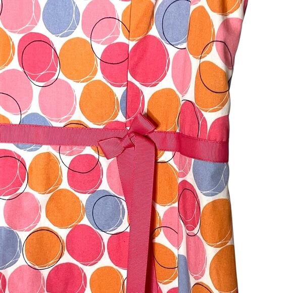 Boden A-Line Dress Women’s Size 10 R V-Neck Lined Geo Circles Print Pink - Picture 5 of 10